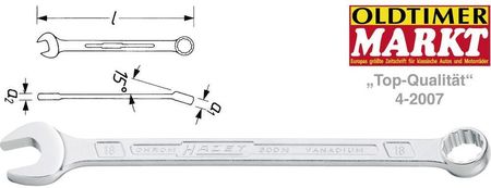 Hazet Klucz płasko-oczkowy 11 mm Długość netto:168.5 mm 600N-11