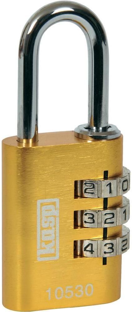 Lucchetto A Combinazione 3 Cifre In Alluminio 30Mm, Giallo - K10530YELD