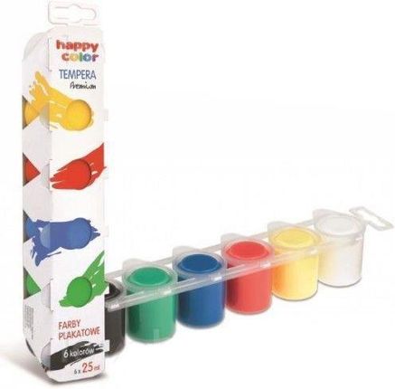 HAPPY COLOR Farby plakatowe Tempera Premium 6 kolorów 25 ml