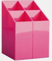 ICO Przybornik na biurko kwadratowe różowe