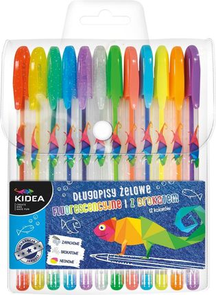 DERFORM Długopisy żelowe 12 kolorów Kidea DZ12KA