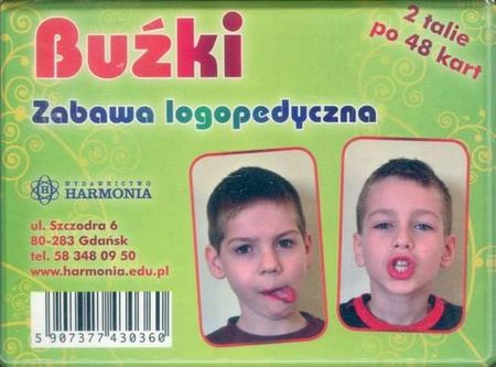 Harmonia Buźki Zabawa logopedyczna 2 talie kart 