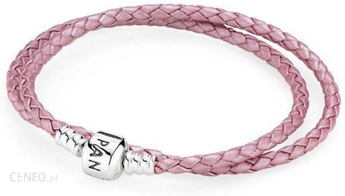 Double Pink Leather Bracelet - 590705CMP-D2