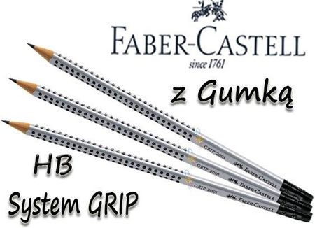 Faber-Castell OŁÓWEK TRÓJKĄTNY z Gumką GRIP HB 72000