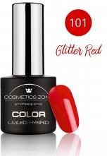 Cosmetics Zone Lakier Hybrydowy 101 Glitter Red 7ml