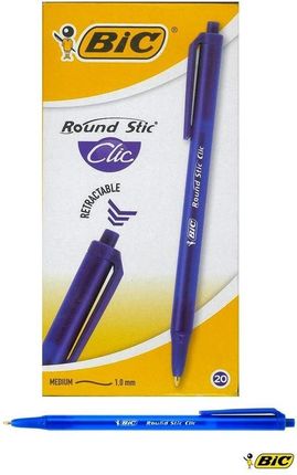 BIC Długopis Round Stic Clic - niebieski (20szt) 