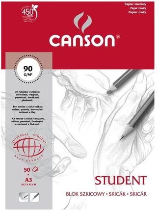 Canson Blok rysunkowy STUDENT A3 90g. 50k.