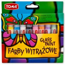 Zdjęcie TOMA Farba do witraży TOMA 9 kolorów 10,5ml. TO-750 - Tykocin