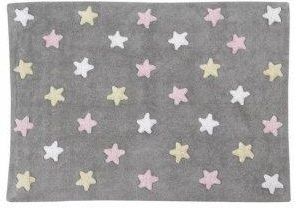 Lorena Canals Dywan Do Prania Tricolor Star Gris Rosa
