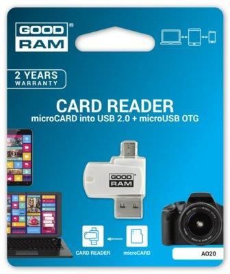 GOODRAM CARD READER OTG microCARD WHITE (AO20-MW01R11)