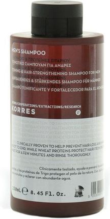 Korres Mens Shampoo Toning Hair-Strengthenning Tonizujący i Wzmacniający Szampon do Włosów z Magnezem i Proteinami Pszenicy 250ml