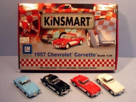 1957 Chevrolet Corvette Kinsmart Diecast 1:34 Scale Light Blue