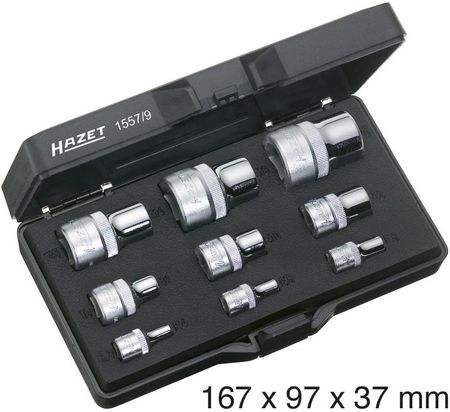 Hazet Zestaw wkładek do kluczy nasadowych 1/4 (6,3 mm) 1/2 (12.5 mm) 3/8 (10 mm) 1557/9 Torx zewnętrzny 9 szt.