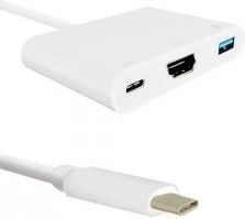 Qoltec Adapter USB 3.1 Typ C męski | HDMI A żeński + USB 3.0 A żeński + USB 3.1 Typ