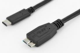 ASSMANN Kabel połączeniowy USB 3.0 SuperSpeed Typ USB C/microUSB B M/M czarny 1m