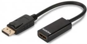ASSMANN Kabel adapter Displayport 1.1a z zatrzaskiem Typ DP/HDMI A M/Ż czarny 0,15m (AK340400001S)