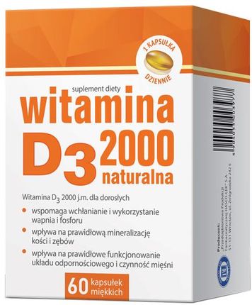 Witamina D3 naturalna 2000 j.m. 60 kaps.
