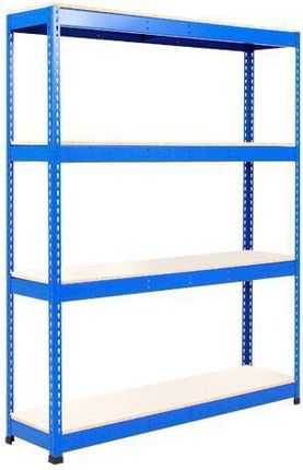 Manutan Regały metalowe 198x152,5x45,5 61cm 440kg półkę 4 półki z laminatu niebieskie Rapid 1 (1191545423)