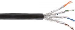 InLine Kabel instalacyjny S/FTP PiMF Cat.7a AWG 23 Copper 1200 Mhz PE czarny 100m (70100P)