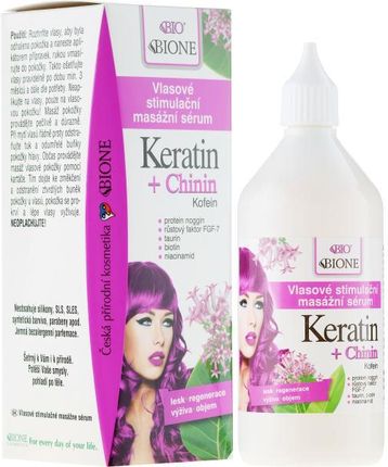 Bione Cosmetics Keratin Kofein Serum Do Włosów Na Porost Włosów I Wzmocnienie Cebulek 215 ml 