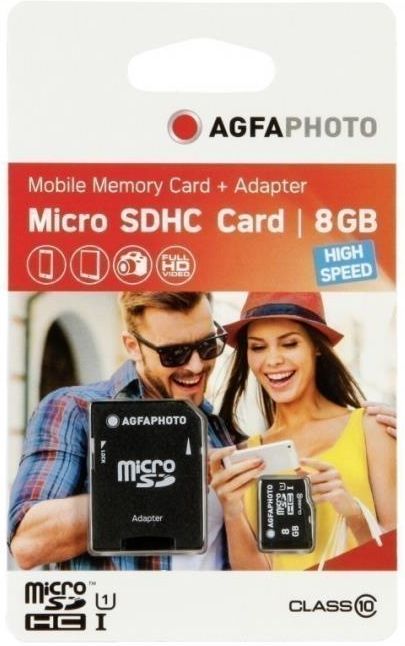 AgfaPhoto MicroSDHC Karte 16GB – Für Smartphones & Actioncams, Inkl. SD-Adapter