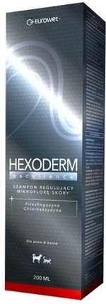 Eurowet Hexoderm Excellence szampon regulujący mikroflorę skóry z fitosfingozyną i chlorheksydyną dla kota i psa 200ml