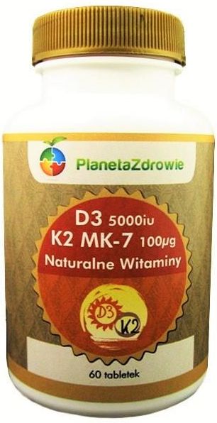 Planeta Zdrowia Witamina D3 5000iu 125mg K2 Mk 7 100 Mg 60 Tabl