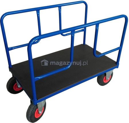 Magazynuj.pl Wózek platformowy dwuburtowy z poręczami na dłuższym boku. Wym: 1000x600mm (Ładowność: 400kg) (wiz2bksp10603)