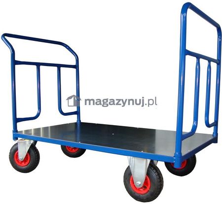 Magazynuj.pl Wózek platformowy dwuburtowy, platforma z blachy. Wym: 1200x700mm (Ładowność: 400kg) (wiz2bkb12703)