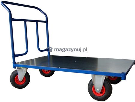Magazynuj.pl Wózek platformowy jednoburtowy, platforma z blachy. Wym: 1000x600mm (Ładowność: 250kg) (wiz1bkb10601)