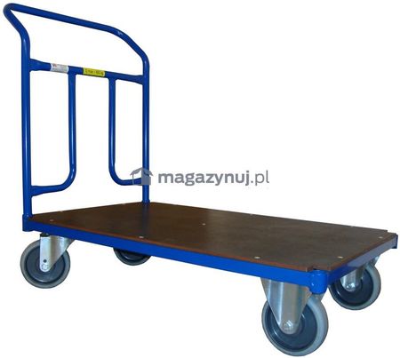 Magazynuj.pl Wózek platformowy jednoburtowy, poręcz przykręcana. Wym: 1000x600mm (Ładowność: 300kg) (wiz1bks10602)