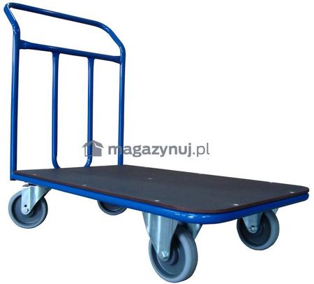 Magazynuj.pl Wózek platformowy jednoburtowy. Poręcz spawana. Wym: 1000x600mm (Ładowność: 300kg) (wiz1brs10602)