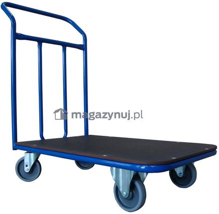 Magazynuj.pl Wózek platformowy jednoburtowy, poręcz spawana. Wym. 800x500mm (wiz1brs0850)