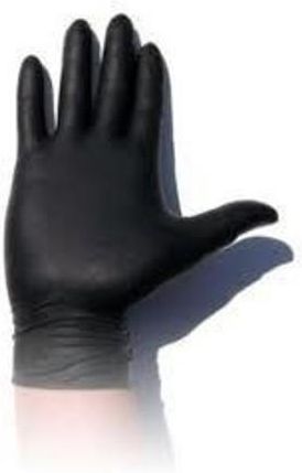 Doman Black Panther, rękawice nitrylowe bezpudrowe czarne S, 100szt.
