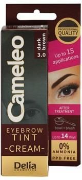 Delia Cosmetics Cameleo Kremowa Profesjonalna Farbka do Brwi Bez Amoniaku 3.0 Dark Brown 15ml