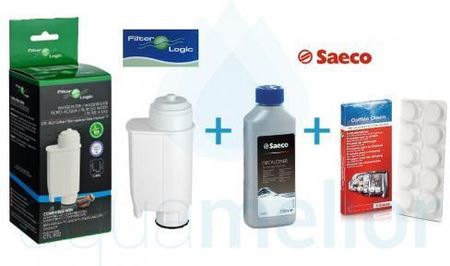 Filter Logic CFL-902B do ekspresów Philips Saeco + Saeco CA6700 Odkamieniacz 250ml + Saeco CA6704 Tabletki czyszczące 10 sztuk