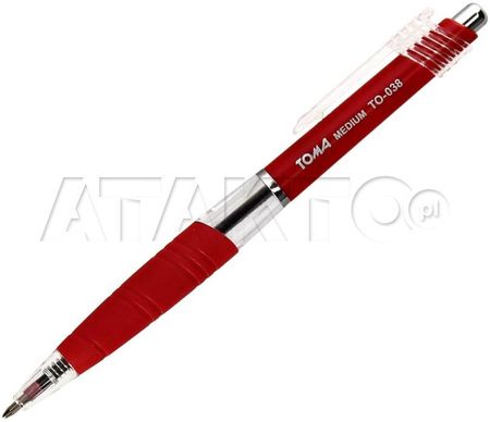 TOMA Długopis automatyczny 1.0mm czerwony TO-038