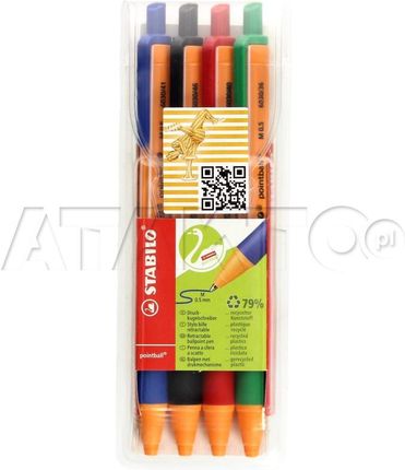 STABILO Długopis automatyczny 0.5mm 4kol Pointball 6030 4