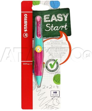 STABILO Ołówek automatyczny 1.4mm HB dla leworęcznych turkus róż EasyErgo
