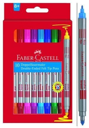 Faber Castell Flamastry Dwustronne 10 Kolorów 151110