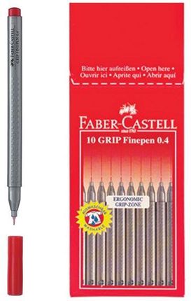 FABER CASTELL Cienkopis Grip 0,4 mm czerwony 151621