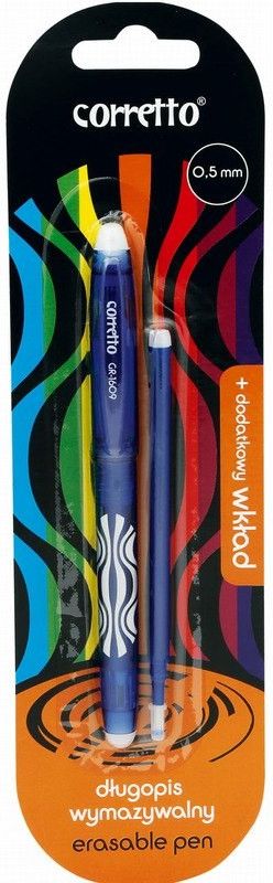 Zdjęcie Corretto Długopis wymazywalny GR-1609 niebieski blister 12 szt. + wkład  - Płoty