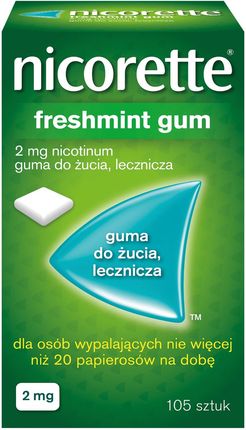 Nicorette Freshmint Gum Guma do żucia 2mg 15 sztuk 1 listek