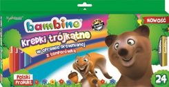 Zdjęcie Majewski Kredki Bambino Trójkątne 24Kol.W Drewnie+Temp. Majewski (5903235003240) - Wschowa