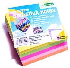 Zdjęcie D.RECT Karteczki samoprzylepne 75x75 Neon - Dąbie