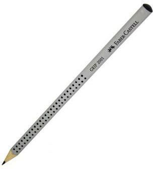 FABER CASTELL Ołówek z gumką Grip 2001 2B srebrny