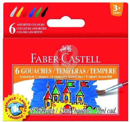 Faber Castell Farby Temperowe 6 Kolorów (161106Fc)