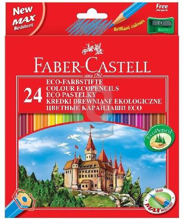 Faber Castell Zestaw Kredek Sześciokątnych Zamek 24 Kolory + Temperówka (120124Fc)