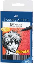Zdjęcie Faber Castell Pitt Artist Pen Manga Kpl.8-Kol.Basicetui Plastikowe (167107Fc) - Szczekociny