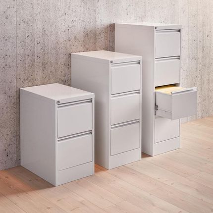 AJ Biała metalowa szafka z 2 szufladami na dokumenty wysokość 740 mm (149851)